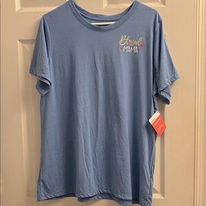 Way To Celebrate Blessed Mama Blue Graphic T-Shirt XXL 20
